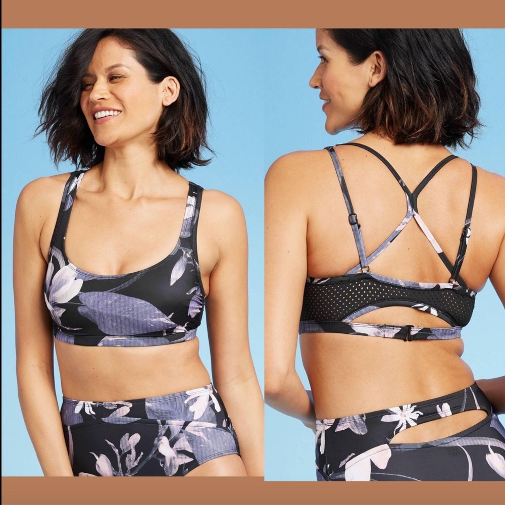 NEW‎ $23 All in Motion Scoop Bralette Swim Bikini Top [ SZ Small ] #3359